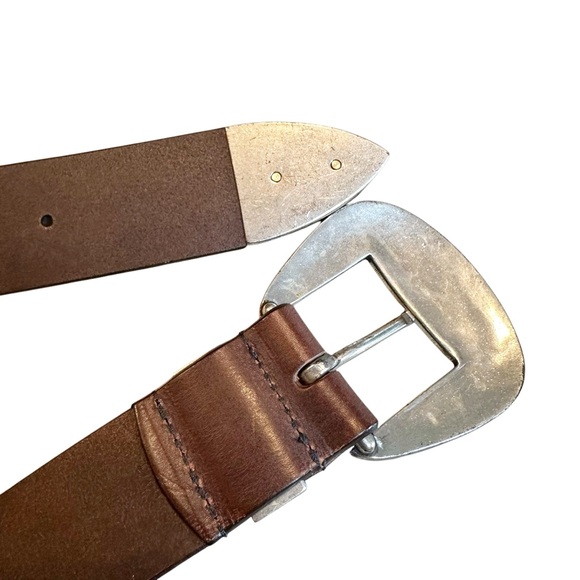 Silpada Designs Brown Western Italian Leather Belt Size M - Picture 5 of 8
